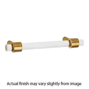 A860-4 SB - Acrylic Contemporary - 4" Cabinet Pull - Satin Brass