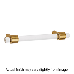 A860-3 SB - Acrylic Contemporary - 3" Cabinet Pull - Satin Brass