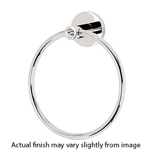 C8340 PN - Crystal Contemporary I - Towel Ring - Polished Nickel