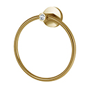 C8340 SB - Crystal Contemporary I - Towel Ring - Satin Brass