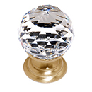 C210 SB - Swarovski Crystal I - Spherical Knob - Satin Brass