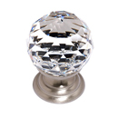 C210 SN - Swarovski Crystal I - Spherical Knob - Satin Nickel