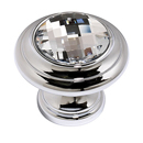 C211 PC - Swarovski Crystal I - Round Knob - Polished Chrome