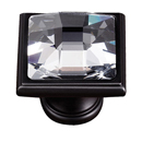 C212 BRZ - Swarovski Crystal II - Large Crystal Square Knob - Bronze