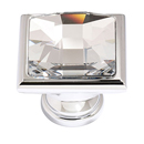 C212 PC - Swarovski Crystal II - Large Crystal Square Knob - Polished Chrome