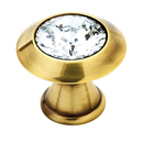 C214 PA - Swarovski Crystal III - Cabinet Knob - Polished Antique