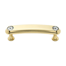 C211-3 PB - Swarovski Crystal I - 3" Cabinet Pull - Polished Brass