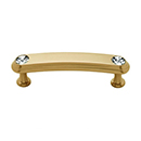 C211-3 SB - Swarovski Crystal I - 3" Cabinet Pull - Satin Brass