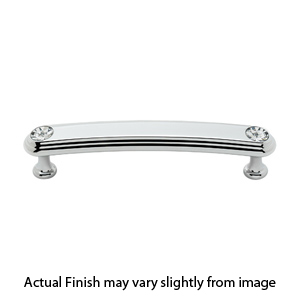 C211-4 PC - Swarovski Crystal I - 4" Cabinet Pull - Polished Chrome