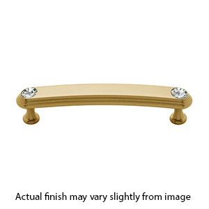 C211-35 SB - Swarovski Crystal I - 3.5" Cabinet Pull - Satin Brass