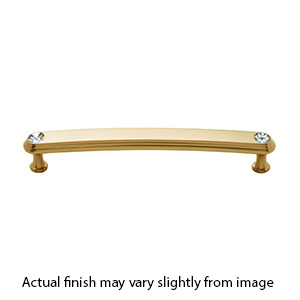 C211-6 SB - Swarovski Crystal I - 6" Cabinet Pull - Satin Brass