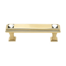 C213-3 PB - Swarovski Crystal II - 3" Cabinet Pull - Polished Brass