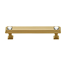 C213-35 SB - Swarovski Crystal II - 3.5" Cabinet Pull - Satin Brass