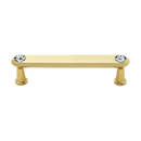 C214-35 PB - Swarovski Crystal III - 3.5" Cabinet Pull - Polished Brass