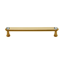 C214-6 SB - Swarovski Crystal III - 6" Cabinet Pull - Satin Brass