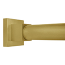 36" Shower Rod - Contemporary Square - Satin Brass