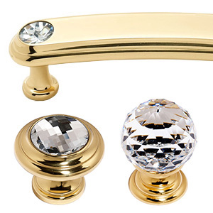 Swarovski Crystal I - Polished Brass