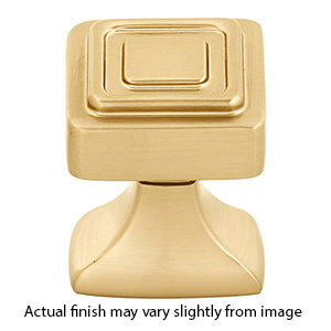 A985-14 - Cube - 1.25" Square Knob - Satin Brass