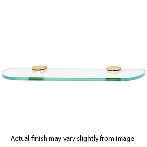 A8950-18 - Euro - 18" Glass Shelf - Unlacquered Brass