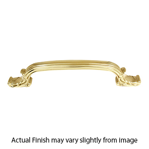 A3650-6 PB/NL - Ornate Collection - 6" Cabinet Pull - Unlacquered Brass