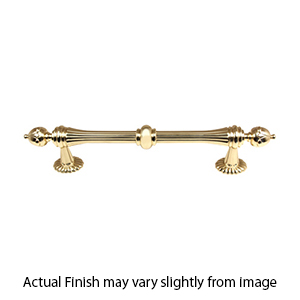 A6929-6 PB/NL - Ornate Collection - 6" Cabinet Pull - Unlacquered Brass