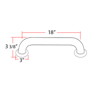 A6624/A0018 - Royale - 18" Grab Bar - Unlacquered Brass