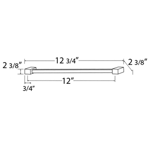 A7120-12 - Spa Collection II - 12" Towel Bar - Unlacquered Brass