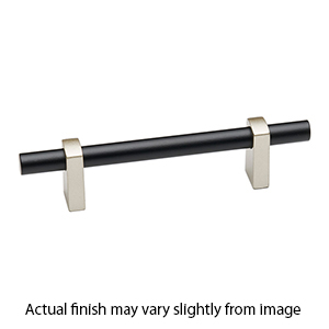 A2801-12 MN/MB - Vita Bella - 12" Cabinet Pull w/ Smooth Bar - Matte Nickel/ Matte Black