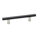 A2802-3 MN/MB - Vita Bella - 3" Cabinet Pull w/ Smooth Bar - Matte Nickel/ Matte Black