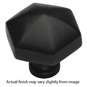 MT2238-032 BLK - 1-1/4" Hex Cabinet Knob - Flat Black