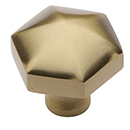 MT2238-032 MSB - 1-1/4" Hex Cabinet Knob - Satin Brass