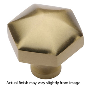 MT2238-032 MSB - 1-1/4" Hex Cabinet Knob - Satin Brass