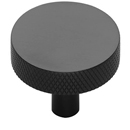 MT3884-032 BLK - 1.25" Disc Knob w/ Knurled Edge - Flat Black