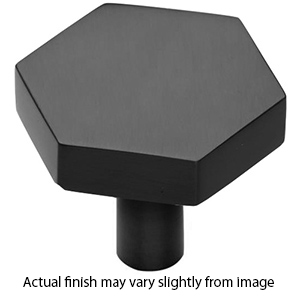 MT4334-036 BLK - 1-3/8" Hex Cabinet Knob - Flat Black