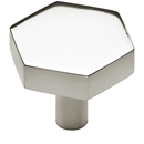 MT4334-036 PNI - 1-3/8" Hex Cabinet Knob - Polished Nickel