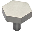 MT4334-036 GSN - 1-3/8" Hex Cabinet Knob - Satin Nickel