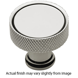 MT4648-032 PNI - 1.25" Round Knob w/ Knurled Edge - Polished Nickel