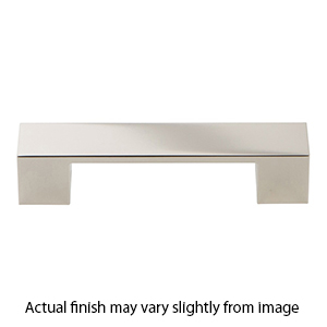 A918 - Wide Square - 3.75" Cabinet Pull - Polished Nickel