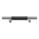 280 - Zanzibar - 3" Cabinet Pull - Black Leather/ Polished Chrome