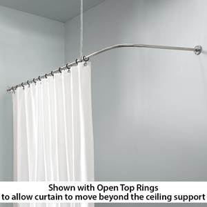 36" x 48" - Corner Shower Rod - Decorative Flange