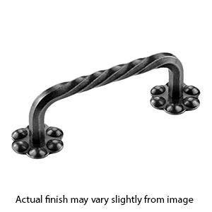 0161-80 - Bouvet Twist - 80mm Cabinet Pull w/Rosette - Black