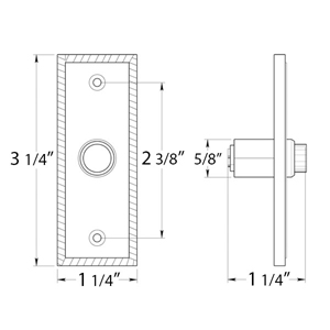 Rectangular Rope Door Bell Button - Classic/ Traditional