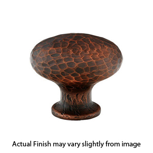 86037 - Arts & Crafts - 1.25" Round Dimpled Knob - Oil Rubbed Bronze