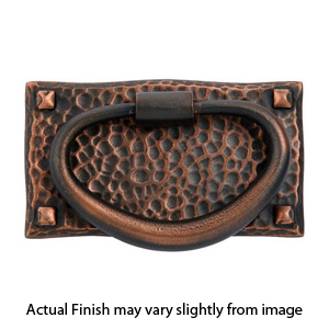 86041 - Arts & Crafts - Hammered Oval Ring Pull - Oil Rubbed Bronze