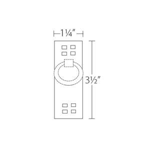 86042 - Arts & Crafts - Hammered Vertical Ring Pull - Satin Nickel