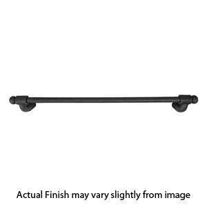 25022 - Wrought Steel - 24" Towel Bar - Rosette # 1 - Flat Black