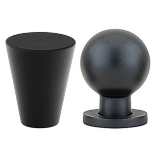 Contemporary Brass Knobs - Flat Black