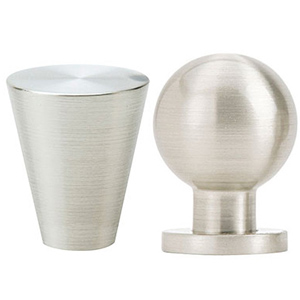 Contemporary Brass Knobs - Satin Nickel