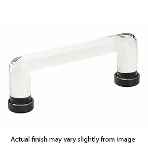 86725 US10B - Glass Crystal - 4"cc Cabinet Pull - Oil Rubbed Bronze