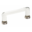 86725 US15 - Glass Crystal - 4"cc Cabinet Pull - Satin Nickel